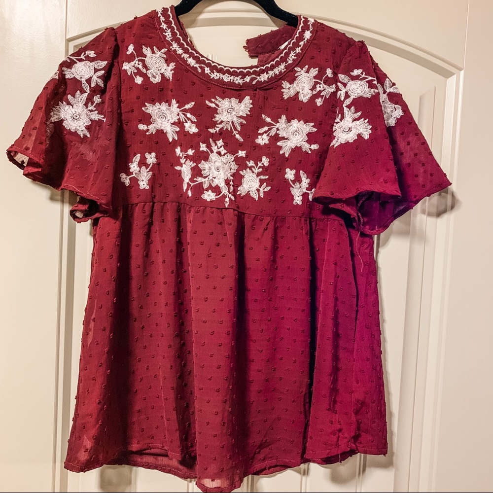 Piper and Scoot Flutter Sleeve Top, Small